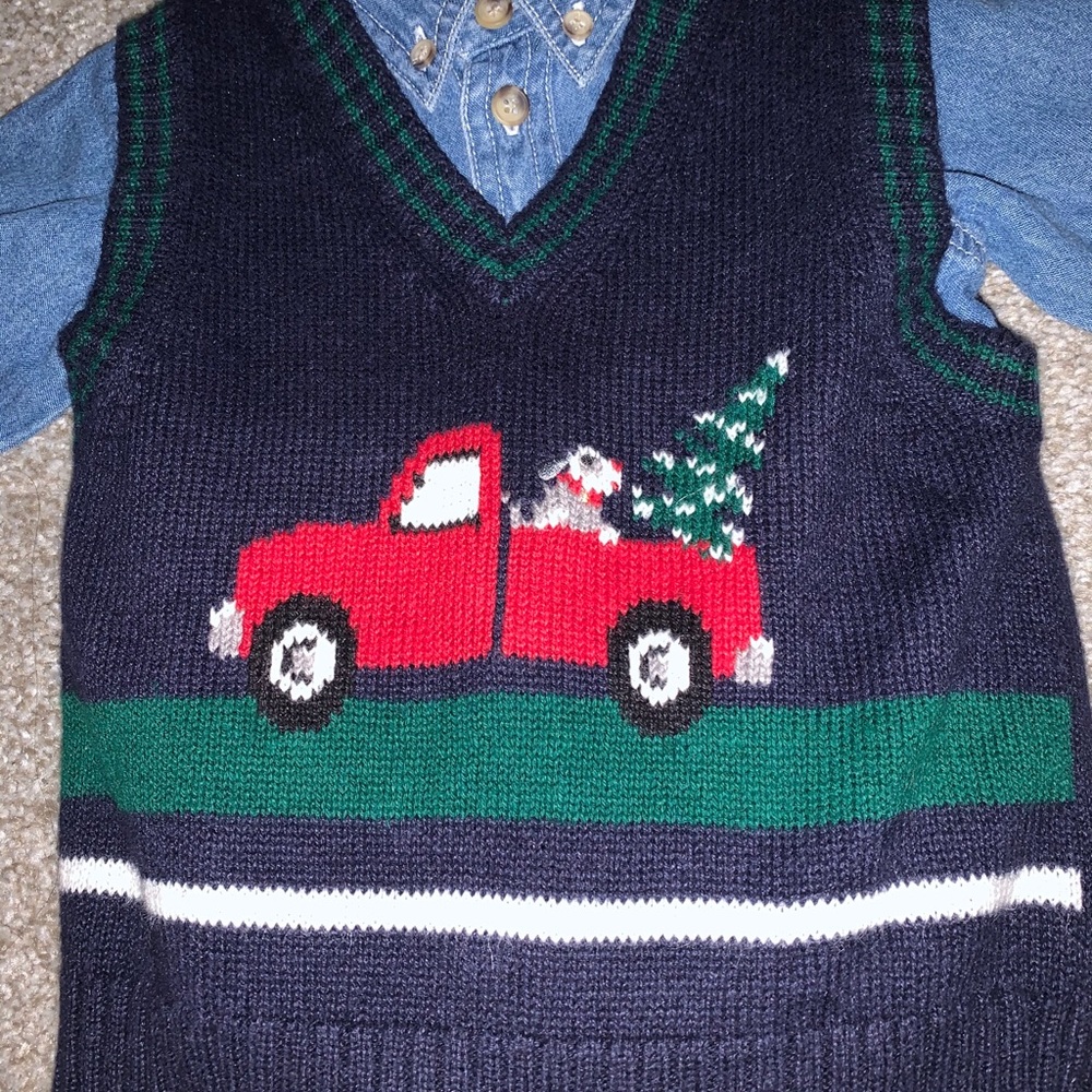 Boys “Goodlad” Christmas sweater vest outfit - Picture 2 of 6
